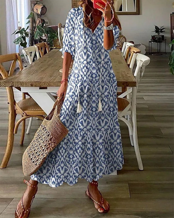 Andrea – Abito Boho Vintage con Scollo a V