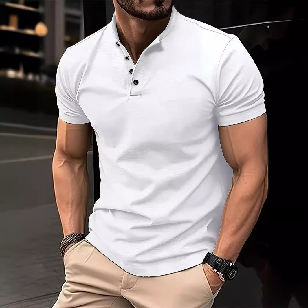 Polo da Uomo con Colletto Henley – Stile Sportivo e Versatile