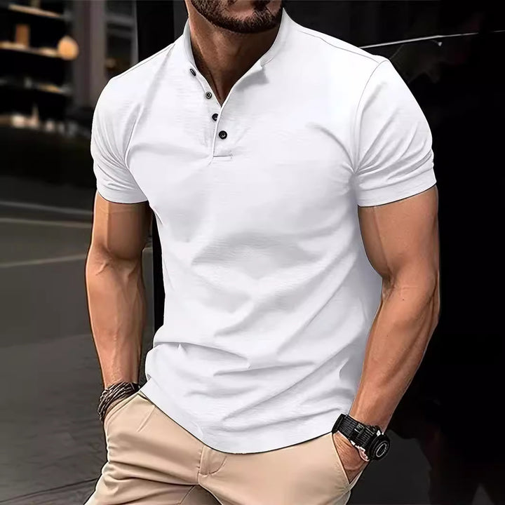 Polo da Uomo con Colletto Henley – Stile Sportivo e Versatile