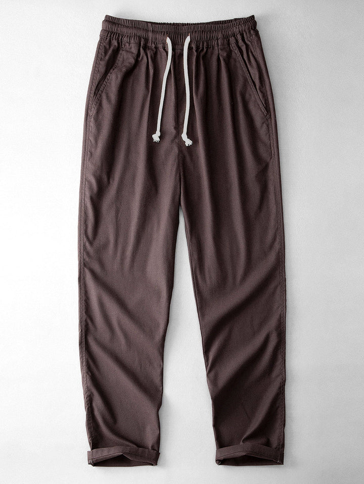 Completo Estivo con Camicia Jacquard Geometrica e Pantaloni in Lino