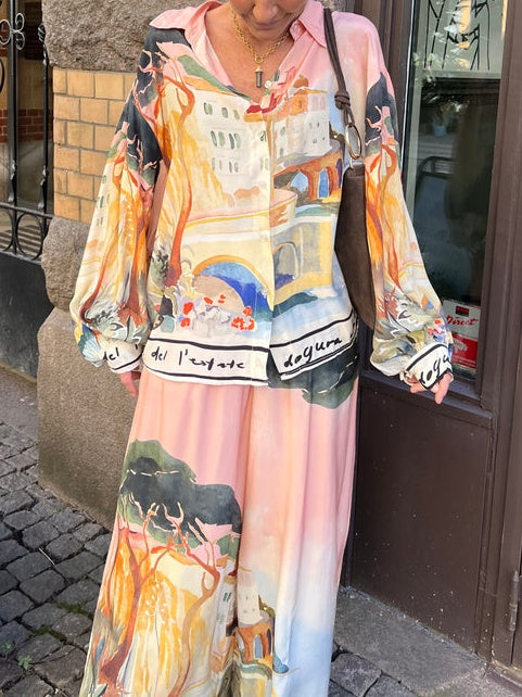 Verona | Camicia Oversize con Stampa Paesaggio