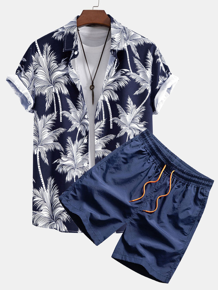 Completo Estivo con Camicia a Palma e Pantaloncini Sportivi