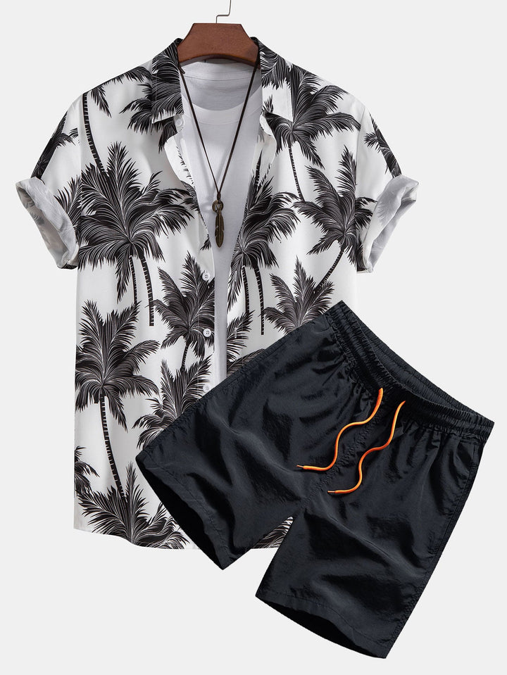 Completo Estivo con Camicia a Palma e Pantaloncini Sportivi