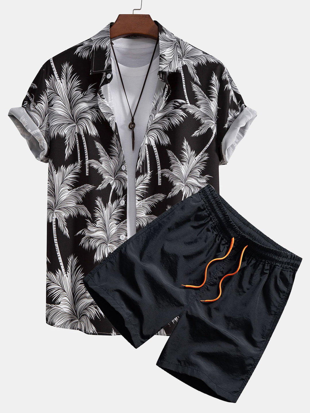 Completo Estivo con Camicia a Palma e Pantaloncini Sportivi