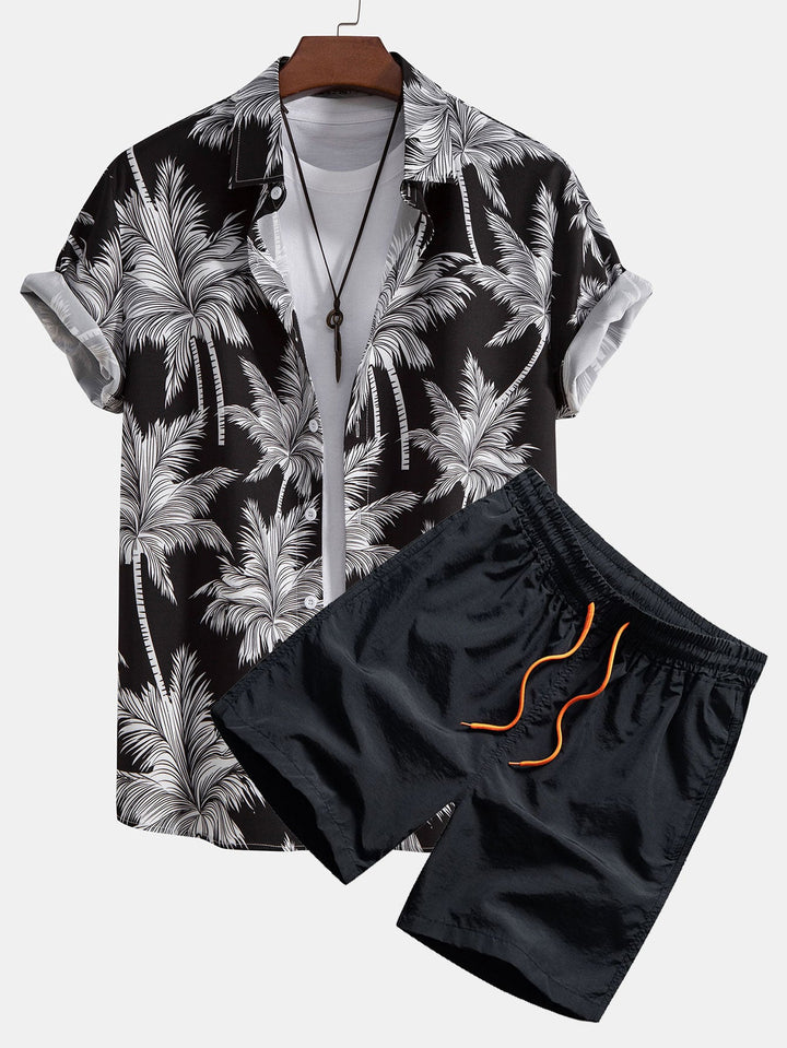 Completo Estivo con Camicia a Palma e Pantaloncini Sportivi