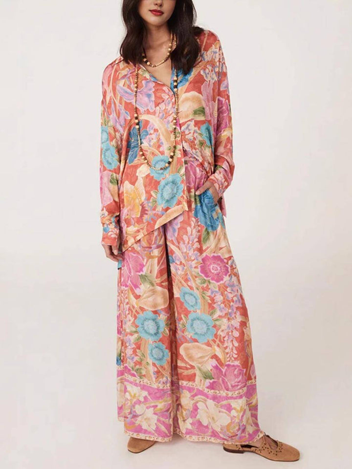 Isola | Camicia Oversize Floreale con Bottoni