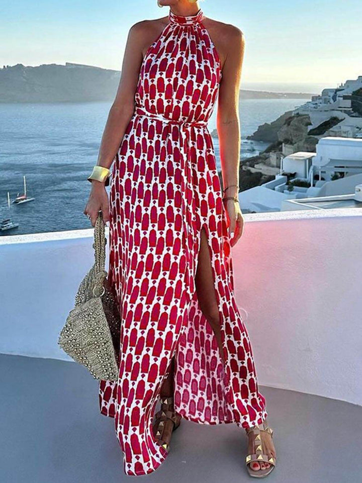 Abito Midi Tramonto a Santorini