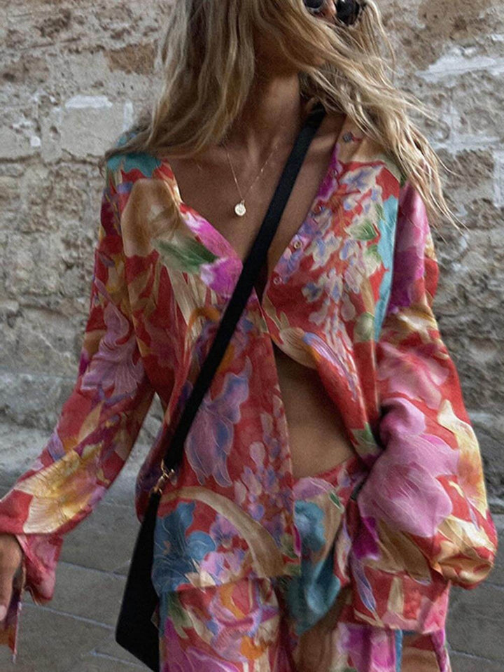 Isola | Camicia Oversize Floreale con Bottoni
