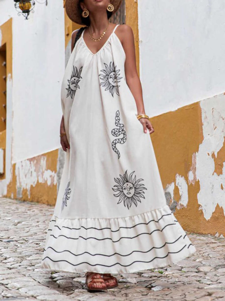 Abito Etno-Chic "Sotto il Sole" con Scollo a V