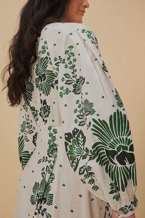 Abito Camicia Lungo con Stampa Unica