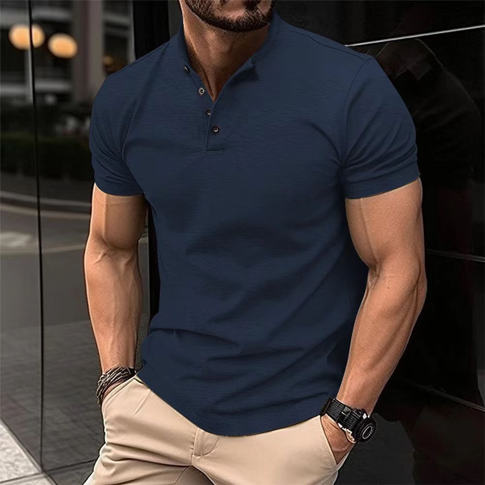 Polo da Uomo con Colletto Henley – Stile Sportivo e Versatile