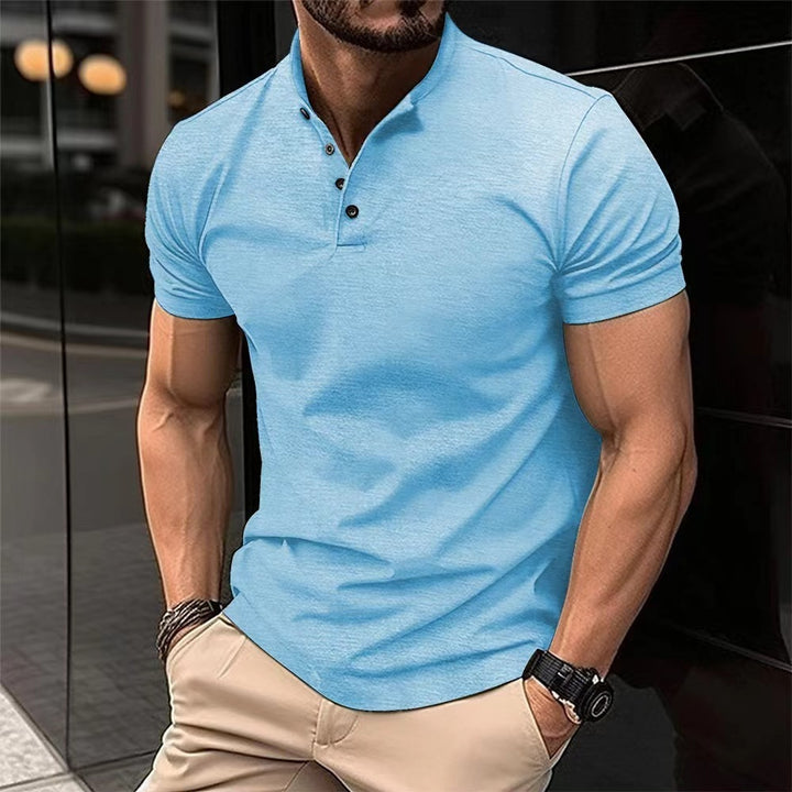 Polo da Uomo con Colletto Henley – Stile Sportivo e Versatile