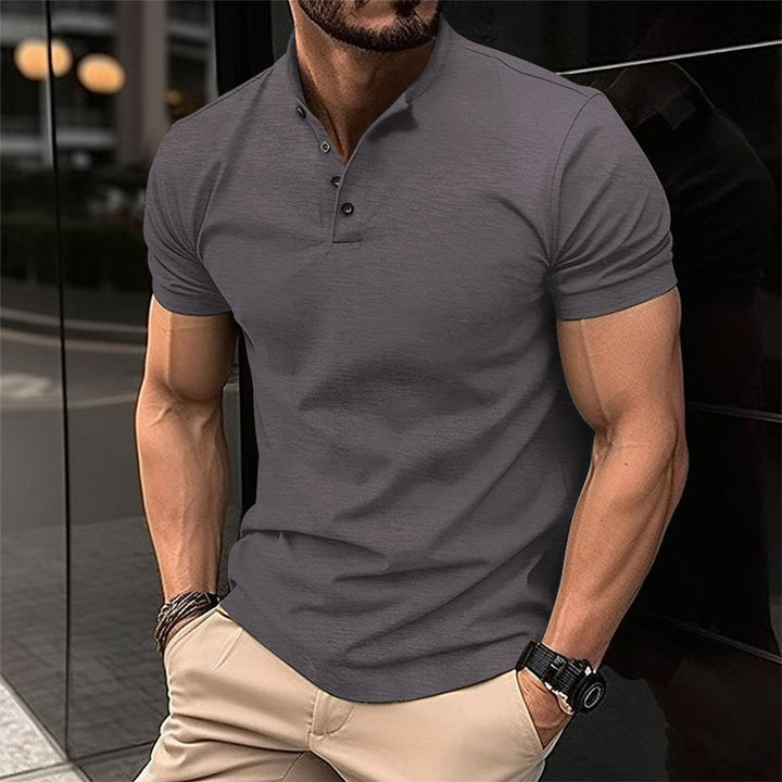 Polo da Uomo con Colletto Henley – Stile Sportivo e Versatile