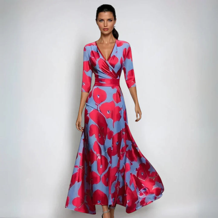 Irene | Abito a Portafoglio Floreale Elegante