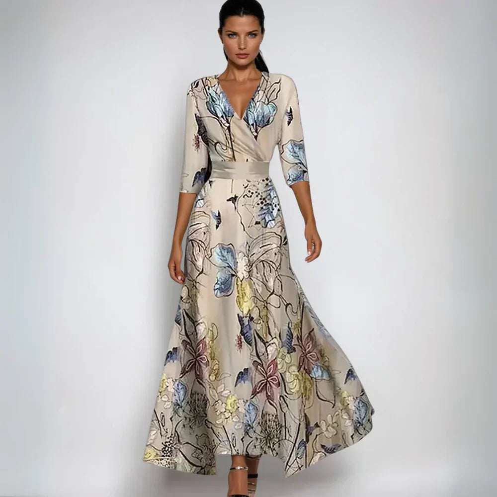 Irene | Abito a Portafoglio Floreale Elegante
