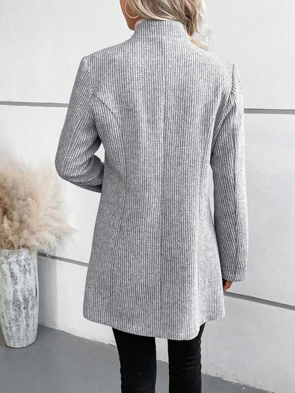 Aveline | Cappotto Stampato a Maniche Lunghe Senza Collo