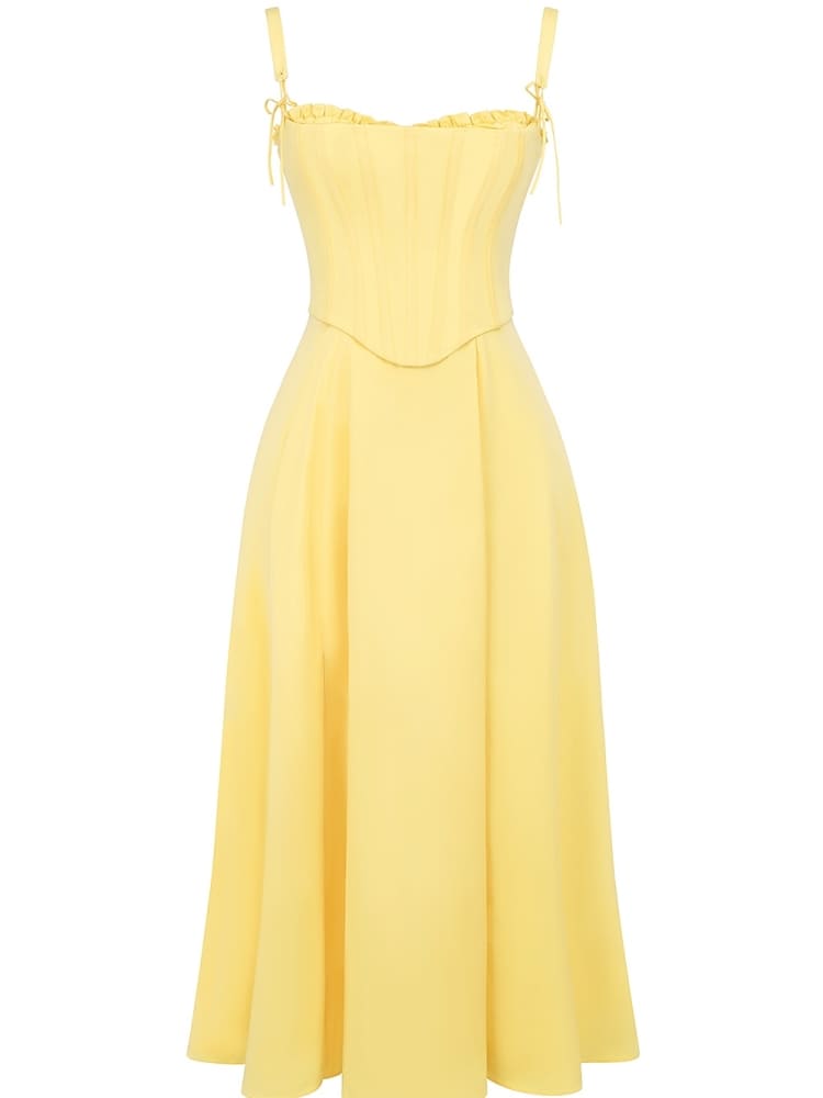 Marily | Abito Midi in Cotone con Corsetto Rimovibile