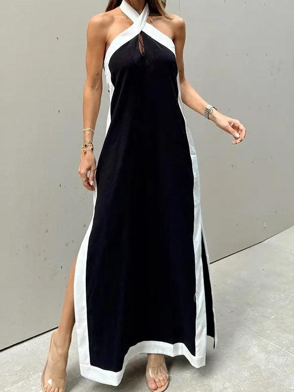 Abito Lungo con Scollo all’Americana e Spacco – Eleganza Estiva con Carisma