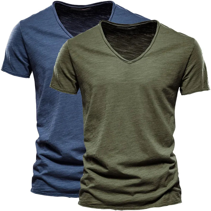 Set 2 T-Shirt da Uomo con Scollo a V – Comodità Quotidiana in Stile Essenziale