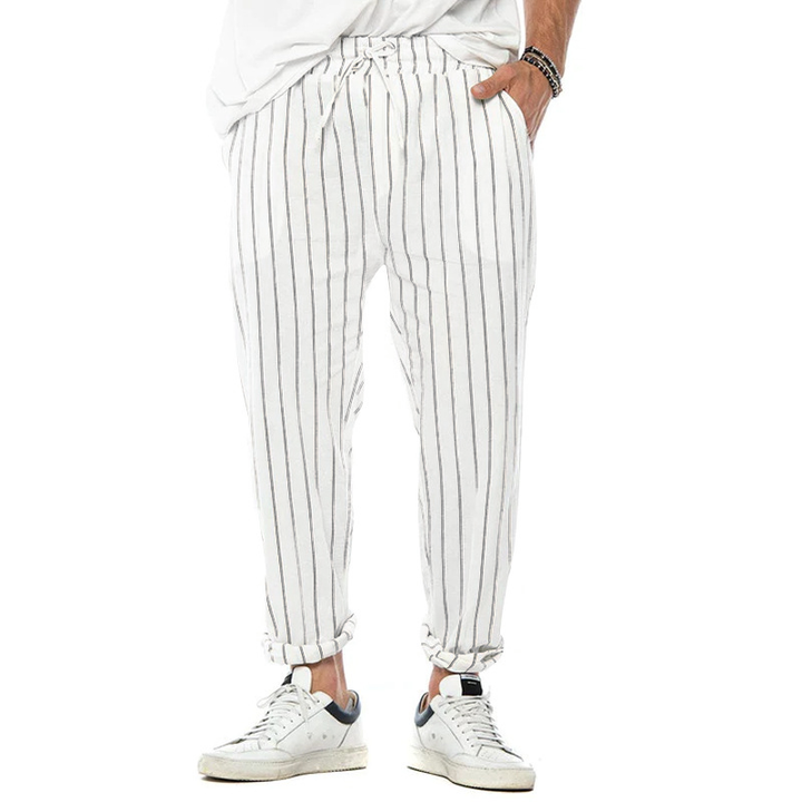 Pantaloni Casual da Uomo a Righe Verticali – Taglio Dritto e Stile Trendy