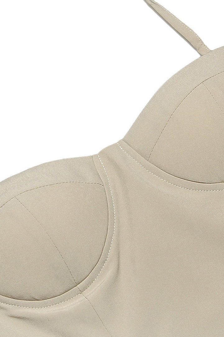 Abito Midi con Spalline – Eleganza Apricot