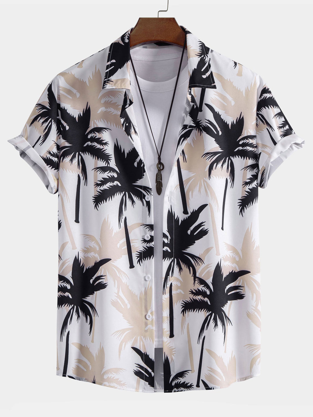 Completo Tropicale Rosa con Camicia a Palma e Pantaloncini Abbinati
