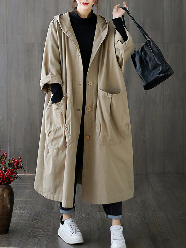 Trench con Cappuccio – Vestibilità Ampia