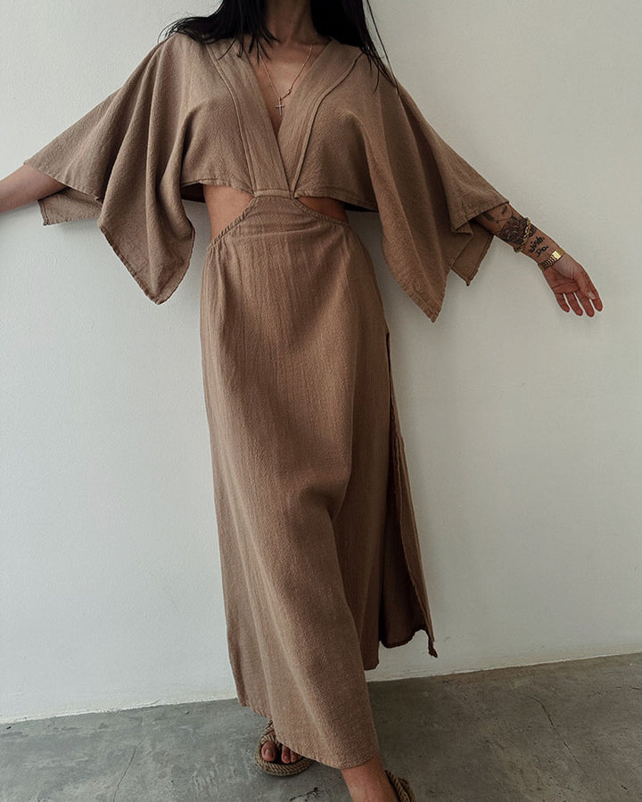 Abito Casual Chic con Dettaglio Vita Scoperta
