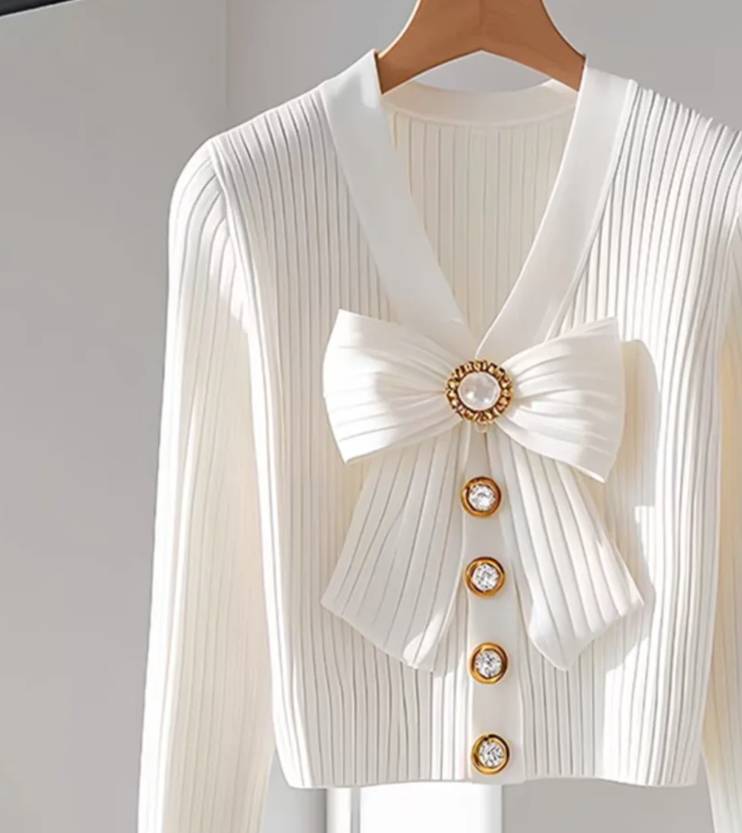 Lunaria | Cardigan con fiocco