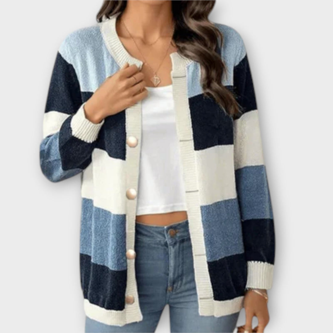 Solena | Cardigan a Righe Eleganza Casual