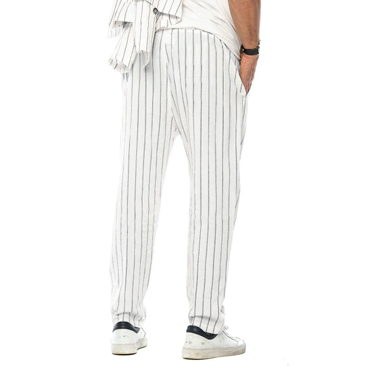 Pantaloni Casual da Uomo a Righe Verticali – Taglio Dritto e Stile Trendy