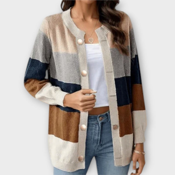 Solena | Cardigan a Righe Eleganza Casual
