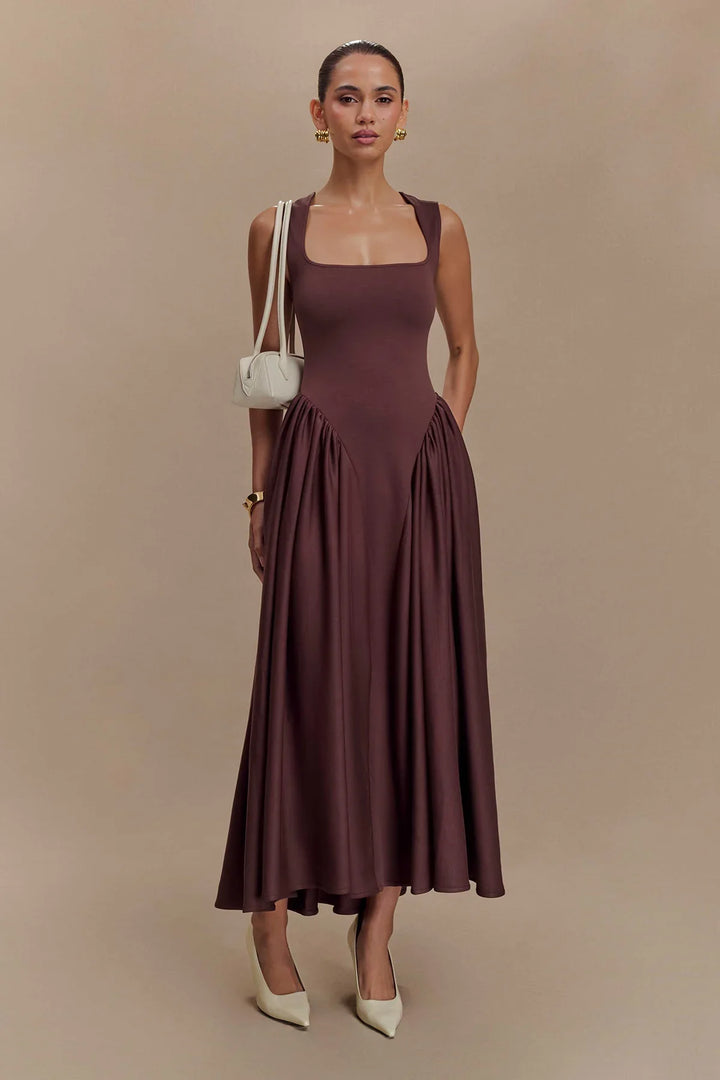 Abito Midi SHARON – Marrone Cacao