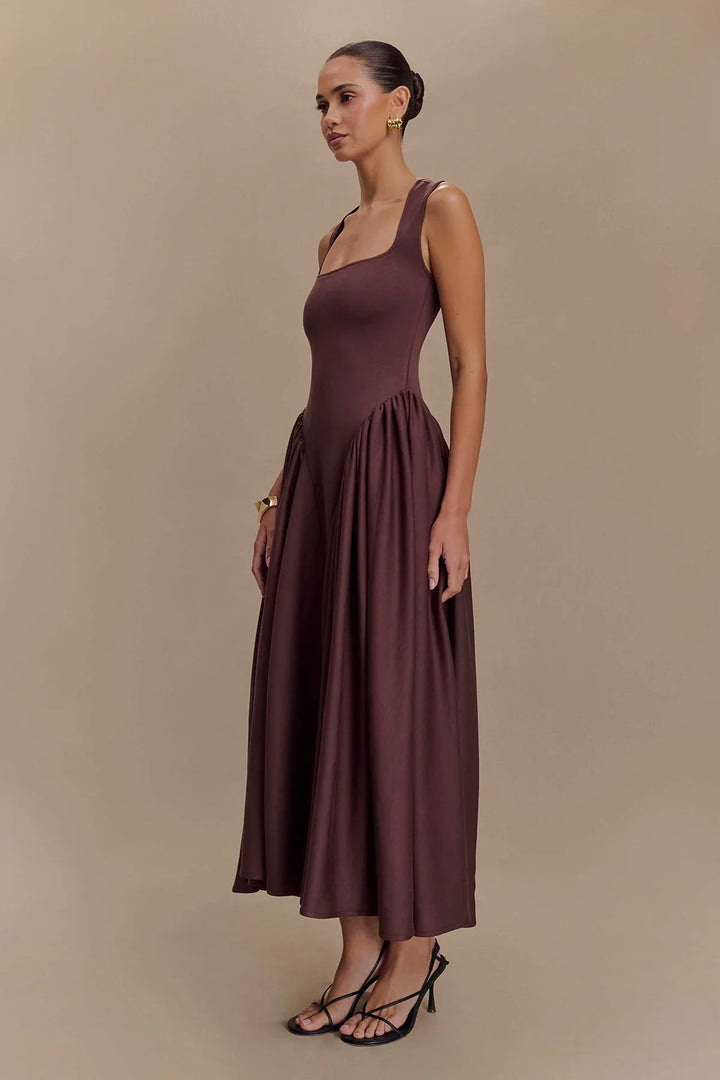 Abito Midi SHARON – Marrone Cacao