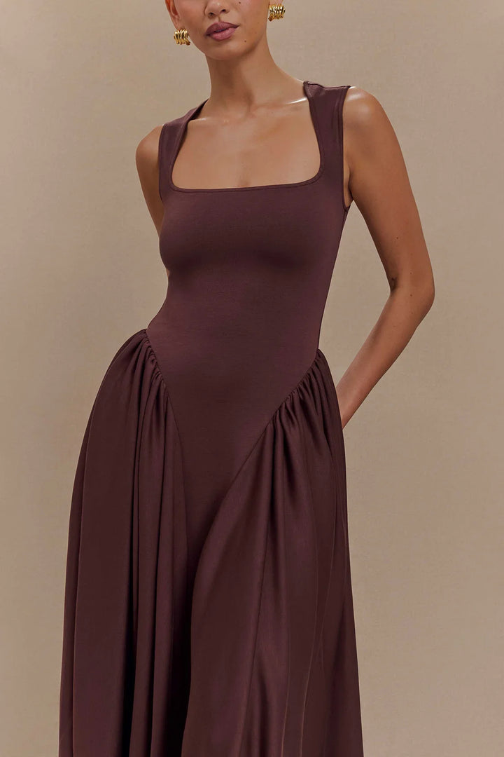 Abito Midi SHARON – Marrone Cacao