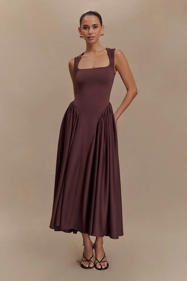 Abito Midi SHARON – Marrone Cacao