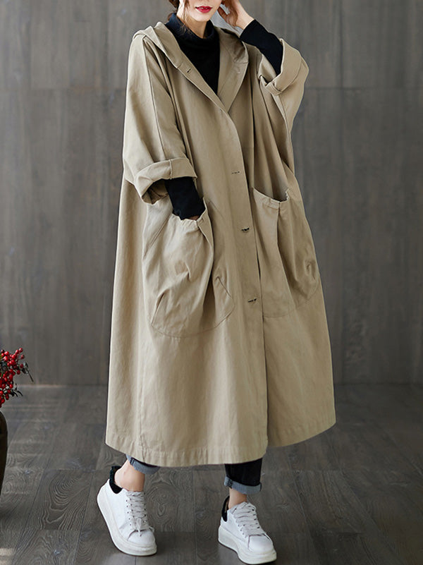 Trench con Cappuccio – Vestibilità Ampia