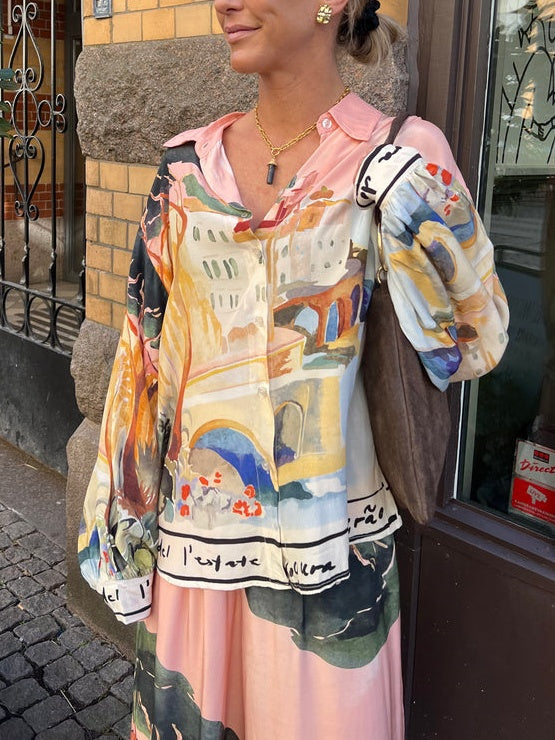Verona | Camicia Oversize con Stampa Paesaggio