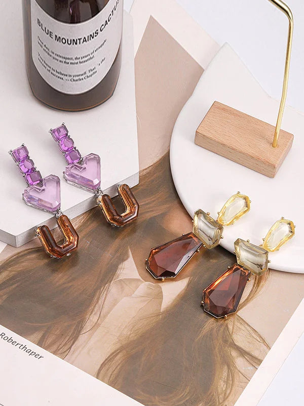 Orecchini Pendenti Geometrici – Caramel