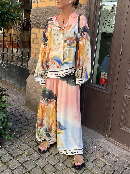 Verona | Camicia Oversize con Stampa Paesaggio