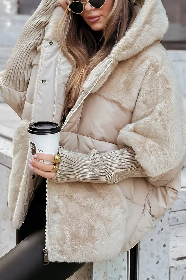 ARIANNA | Giacca Termica Multicolore da Donna con Cappuccio