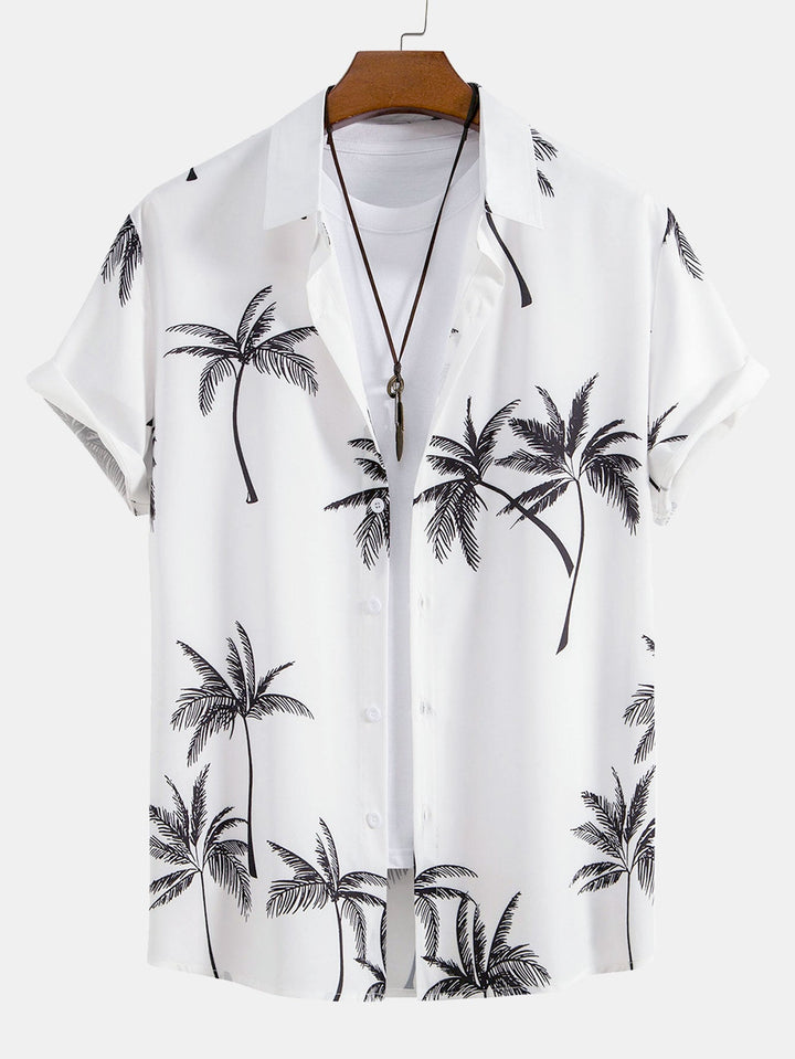 Completo Estivo con Camicia a Palma e Shorts a Righe