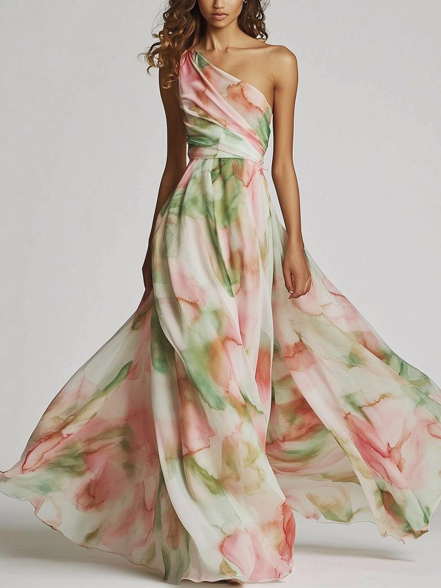 Abito Maxi Verde con Spalline – Freschezza Estiva e Stile Fluttuante