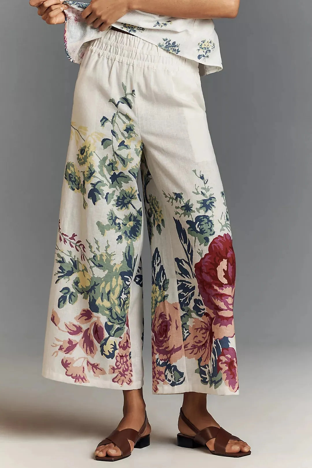 Completo Estivo con Top Elasticizzato e Pantaloni a Vita Alta