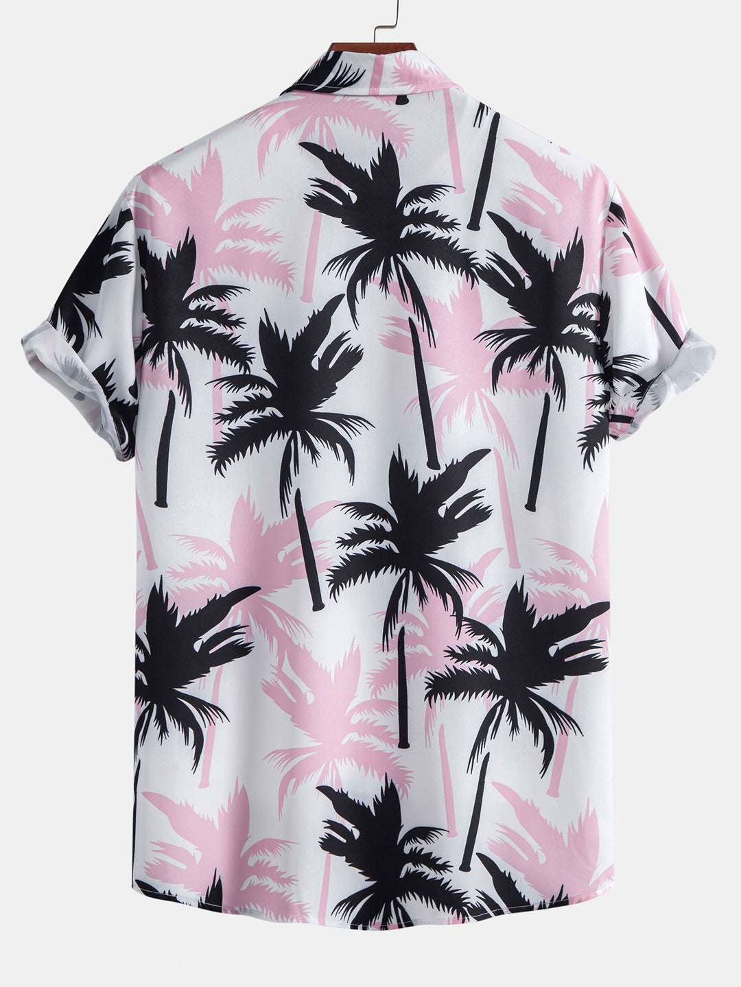 Completo Tropicale Rosa con Camicia a Palma e Pantaloncini Abbinati