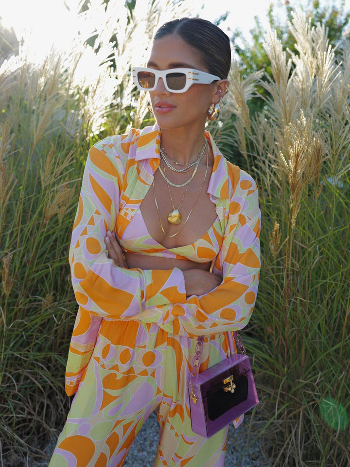Completo Mare Stampa Tropicale – Camicia e Pantaloni Coordinati