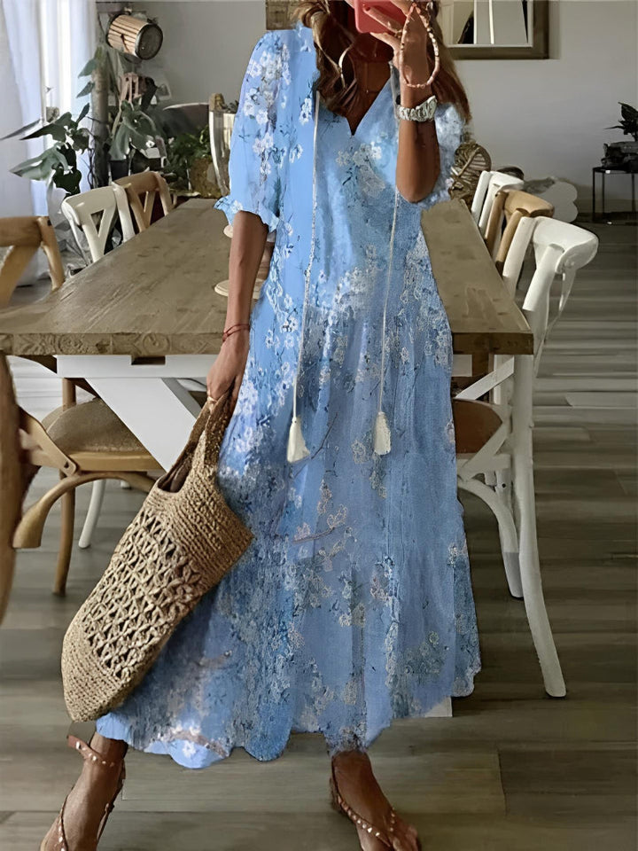 Andrea – Abito Boho Vintage con Scollo a V