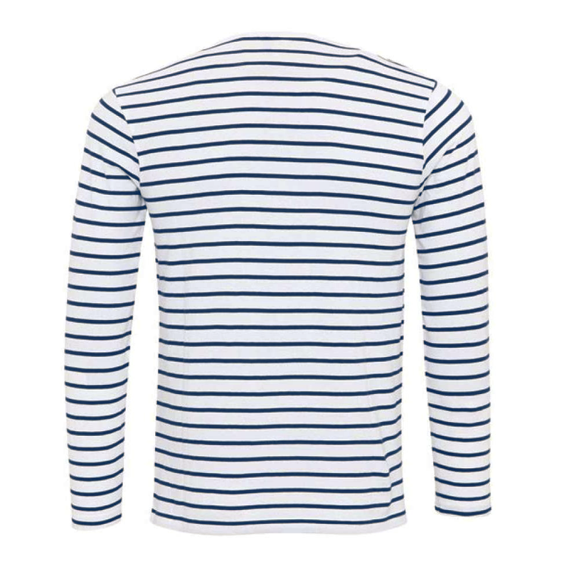 T-Shirt da Uomo a Maniche Lunghe – Colletto Henley e Fantasia a Righe