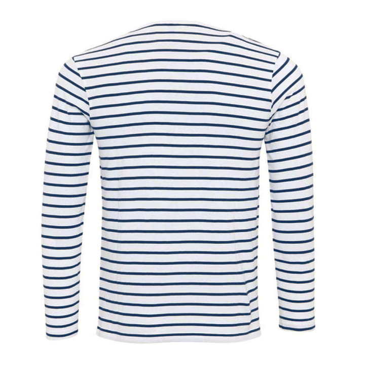 T-Shirt da Uomo a Maniche Lunghe – Colletto Henley e Fantasia a Righe