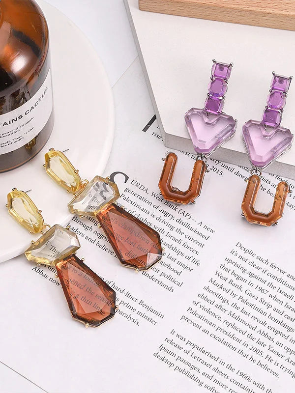 Orecchini Pendenti Geometrici – Caramel